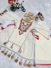 OC 225 Pure Khadi Cottan With Embroidery Sequence Work Kids Wear Girls Top With Plazzo Set Wholesale Clothing Distributors In India